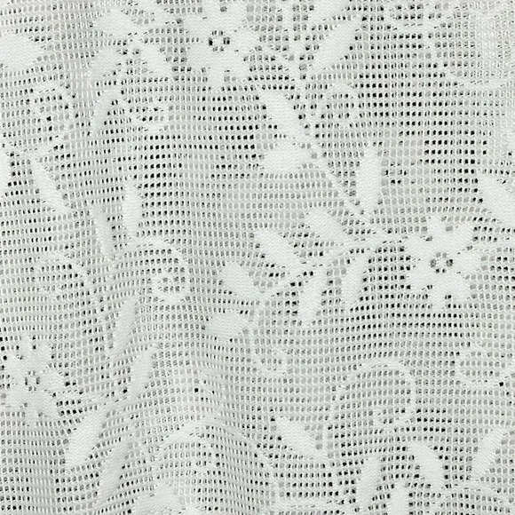 Slim Allure Womens Top Medium White Floral Crochet Long Sleeve Round Neck - Picture 2 of 7